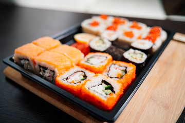 Set sushi set. chopsticks for sushi.
