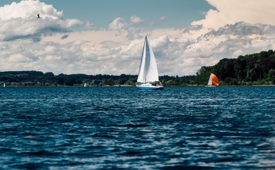 Sailboat on lake