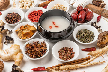 朝鮮人参と漢方　薬膳　健康食 Chinese medicine and ginseng