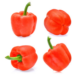 set of red pepper isolated on white background