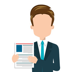 businessman with curriculum vitae vector illustration design