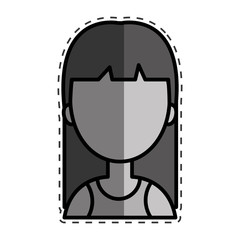 woman character with cuttihng line vector illustration design