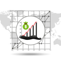 bag money graph oil industry growth diagram background vector illustration eps 10