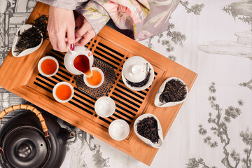 Traditional chinese tea ceremony accessories pair