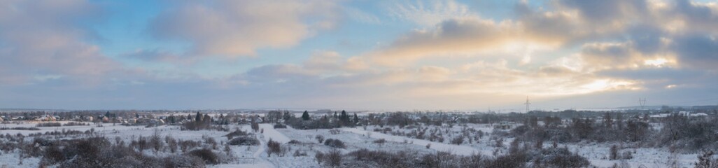 Zimowy krajobraz, panorama
