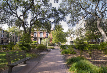 Fototapeta na wymiar Historic district of Savannah Georgia