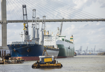 Ships in port in Savannah