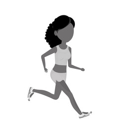 woman running character athlete vector illustration design