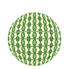 sphere planet dollars icon vector illustration design