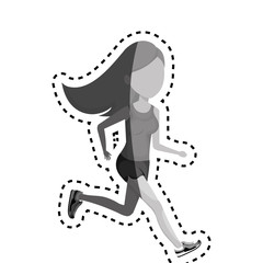woman running character athlete vector illustration design