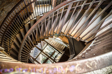 spiral staircase metal bell tower