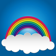 Rainbow on sky. Rainbow abstract background. Rainbow cloud. Rain