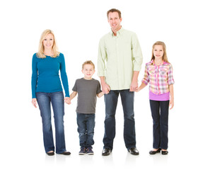 Fototapeta premium Family: Family Standing Together and Holding Hands