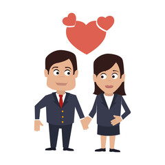 couple love with heart vector illustration design