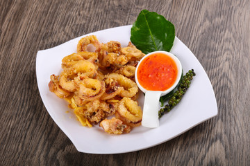 Fried squid rings