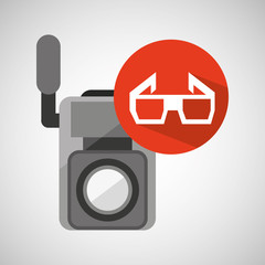 movie video camera 3d glasses icon vector illustration eps 10