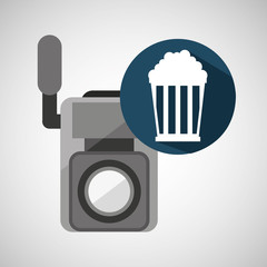 movie video camera pop corn vector illustration eps 10