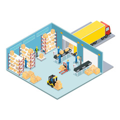 Warehouse Isometric Composition