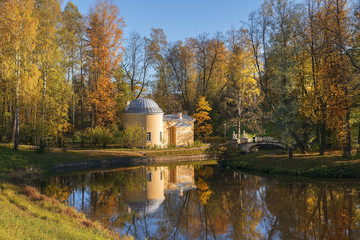 autumn landscape in Pavlovsk park, Saint Petersburg, Russia