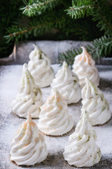 French meringue as Christmas fir tree