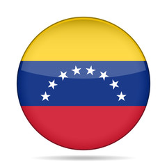 Flag of Venezuela. Shiny round button.