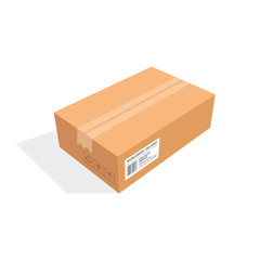 Isometric cardboard box packaging isolated, vector illustration design