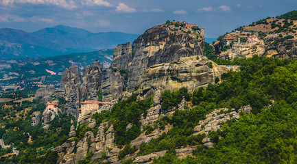 Greece. Meteora - incredible sandstone rock formations. The Holly Monastery