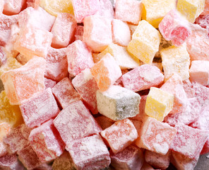 Colored turkish delight sweets