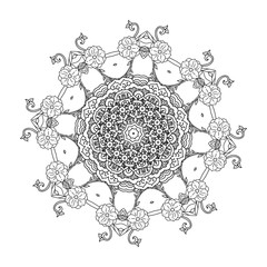 contoured asian style flowers