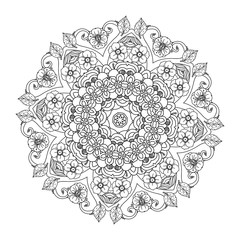 contoured asian style flowers