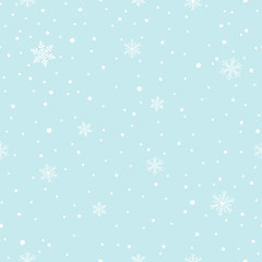 Naklejka na ściany i meble Snowflakes Falling Seamless Pattern