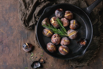Roasted chestnuts in the ashes