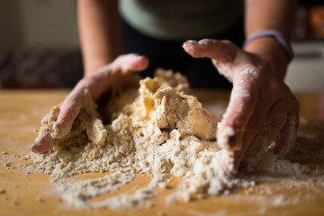 Hands Kneading, Biscuit Dough