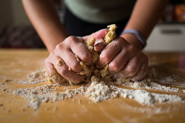 Hands Kneading, Biscuit Dough