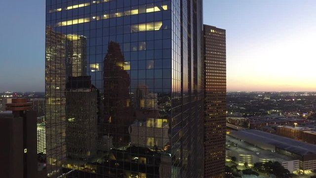 HOUSTON BUILDINGS AT DUSK