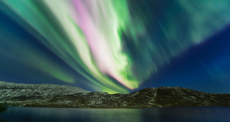 Fototapeta na wymiar The polar lights in Norway 