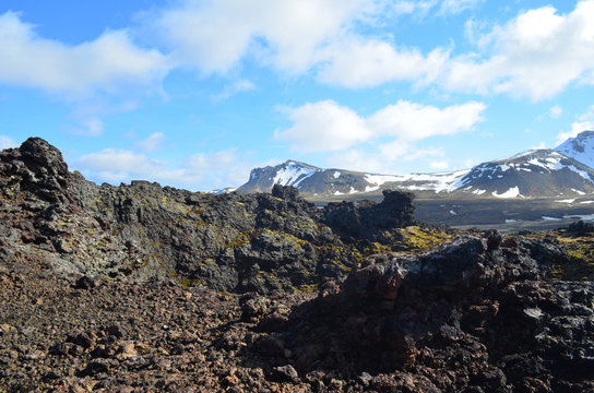 Amazing View from Volcanic Crater in Iceland