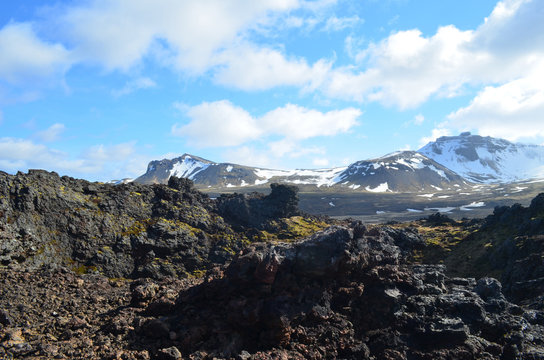 Eldborg Crater on Snaefellsnes Peninsula in Iceland
