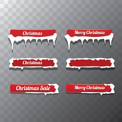 Christmas web buttons set. winter web buttons
