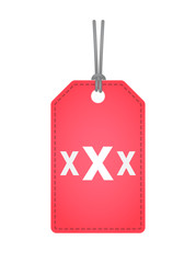 Isolated label with  a XXX letter icon