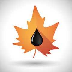 Isolated orange leaf with  an oil drop icon