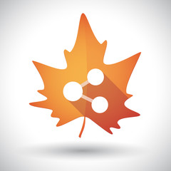 Isolated orange leaf with  a network sign