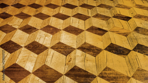 "Parkettboden mit Schachbrettmuster im 3D Effekt" Stockfotos und