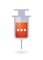 Isolated syringe with  an ellipsis orthographic sign
