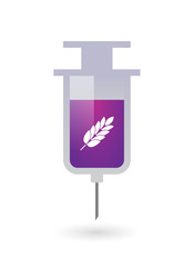 Isolated syringe with  a wheat plant icon