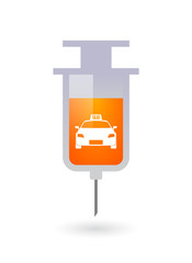 Isolated syringe with  a taxi icon