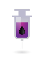 Isolated syringe with  an oil drop icon