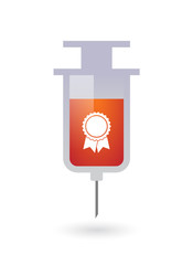 Obraz premium Isolated syringe with a ribbon award