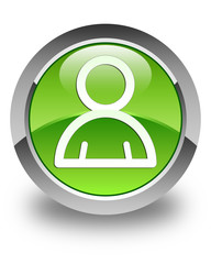Member icon glossy green round button