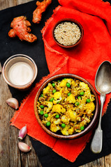 cauliflower green peas turmeric rice